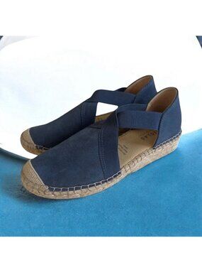 FABIOLAS Blue Slip On Espadrille Flats Size 38